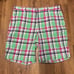 Footjoy FJ Mens Colorful Plaid Flat Front Golf Shorts Pink Green Size 38