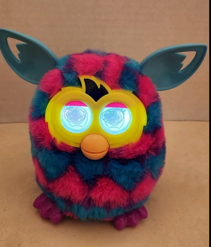 Hasbro FURBY Interactive Pink Blue Plush Toy Yellow Tail