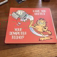 Vintage 80's GARFIELD HAVE You Booted Your Computer Today FUNNY MOUSE PAD