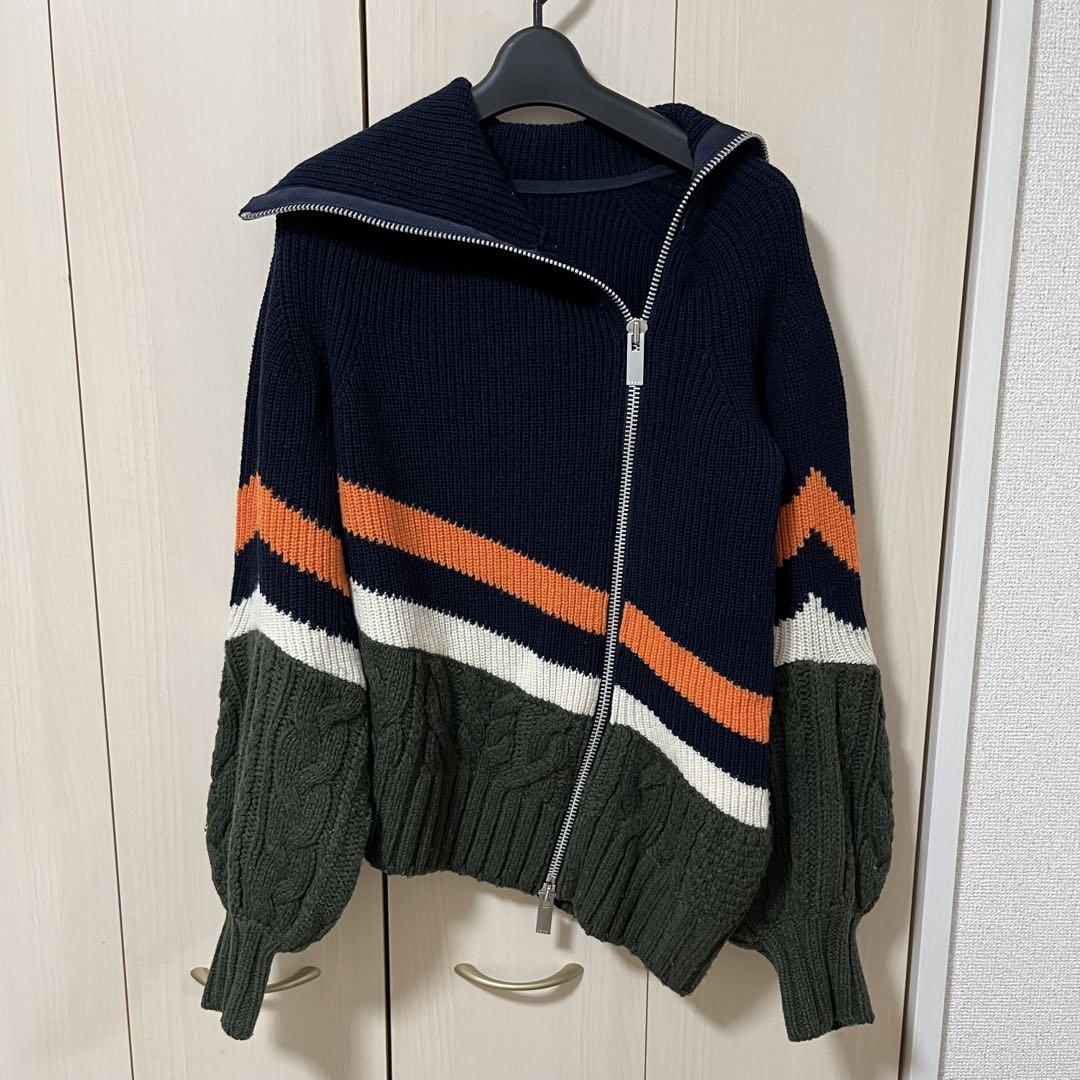 19AW SACAI Asymmetrical Zip Knit