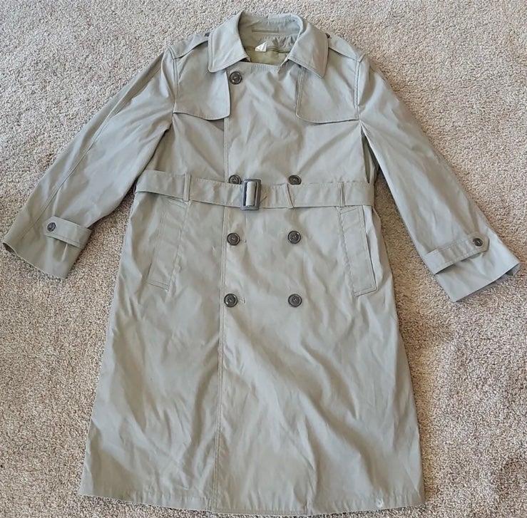 Men's Military DSCP Valor Collection Coat All-Weather Trench Coat Size 36S