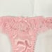 For Love & Lemons Faye Pink Faye Lace Thong Panty