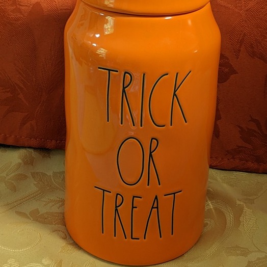 Halloween Bright Orange Tall Rae Dunn Trick Or Treat Canister 2020