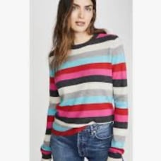 Pam & Gela Multi Stripe Crewneck Wool Blend Sweater size S