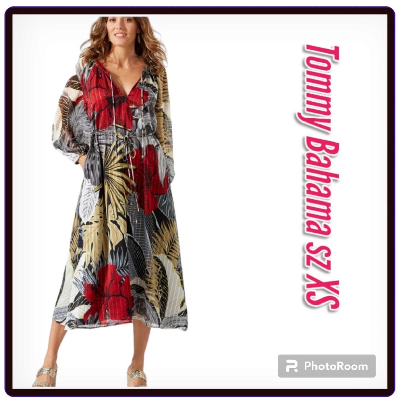 TOMMY BAHAMA Hibiscus Romance Midi Dress