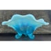 Stunning Opalescent Blue Northwood Glass Klondike Pattern Footed Bowl Antique