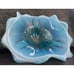 Stunning Opalescent Blue Northwood Glass Klondike Pattern Footed Bowl Antique