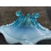 Stunning Opalescent Blue Northwood Glass Klondike Pattern Footed Bowl Antique