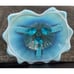 Stunning Opalescent Blue Northwood Glass Klondike Pattern Footed Bowl Antique