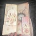 Junk journal handmade pink butterflies and bees tags and tickets