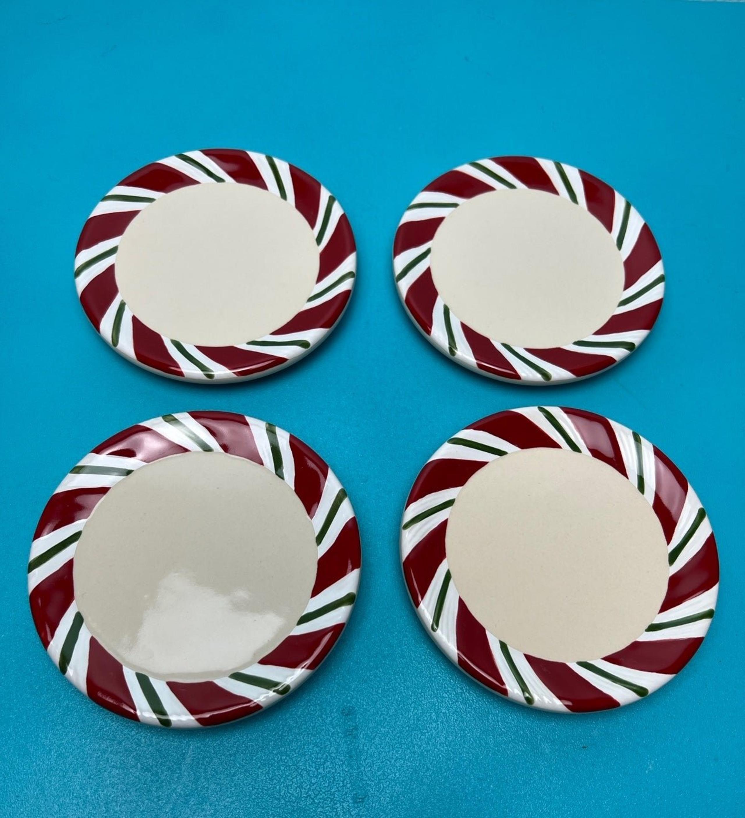 Longaberger Pottery Peppermint Twist Coasters