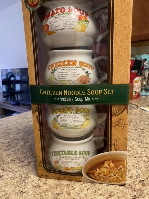 Caraway Naturals Set of 4 Nostalgic Soup Bowls w/Chicken Noodle Soup Mix