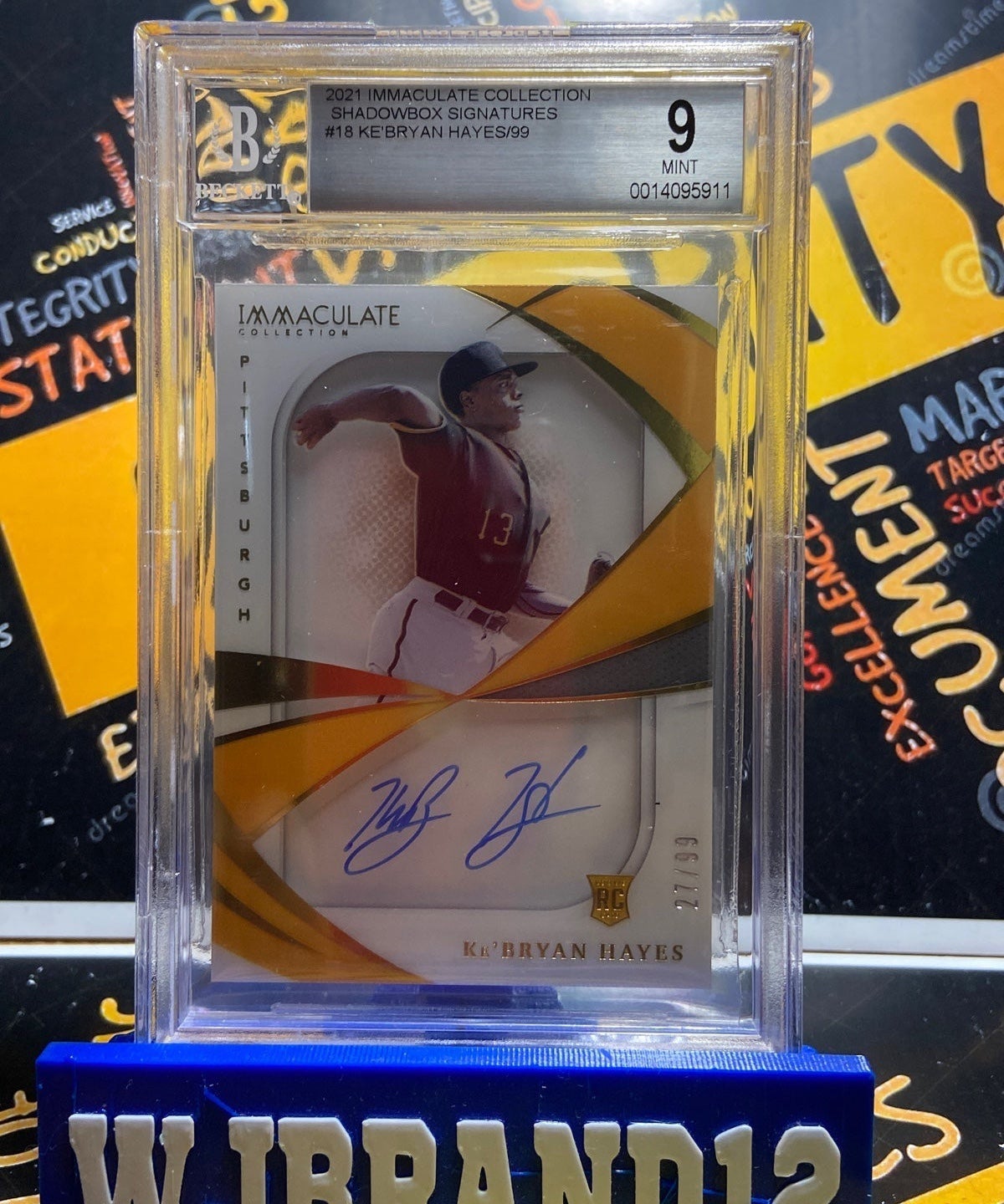 2021 Immaculate Collection Shadowbox Signatures Ke'Bryan Hayes RC AUTO /99 BGS 9