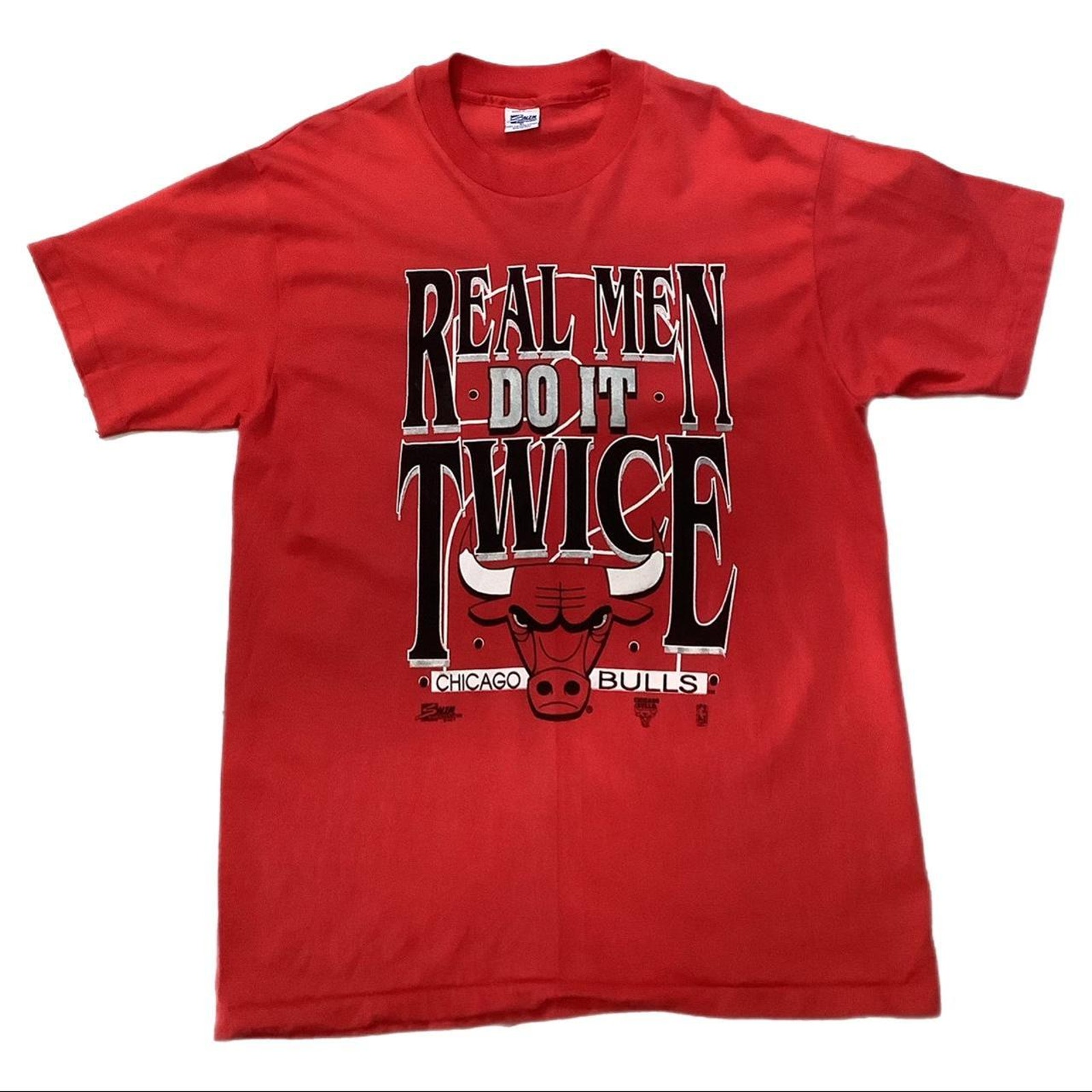 Vintage 1992 Chicago Bulls Real Men Do it Twice T-shirt