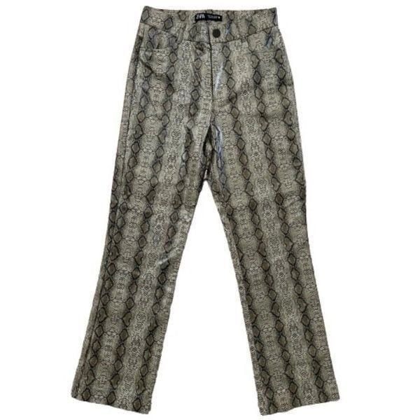Zara Snakeskin Faux Leather Pants Size Small