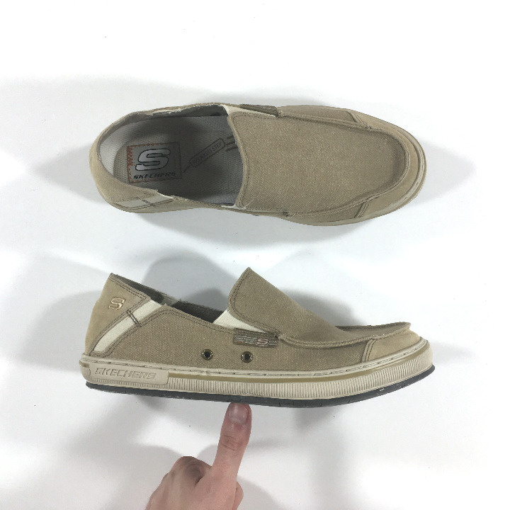 Skechers Merric-Planted Slip-On Shoes Mens Size 8 Tan Canvas 61942