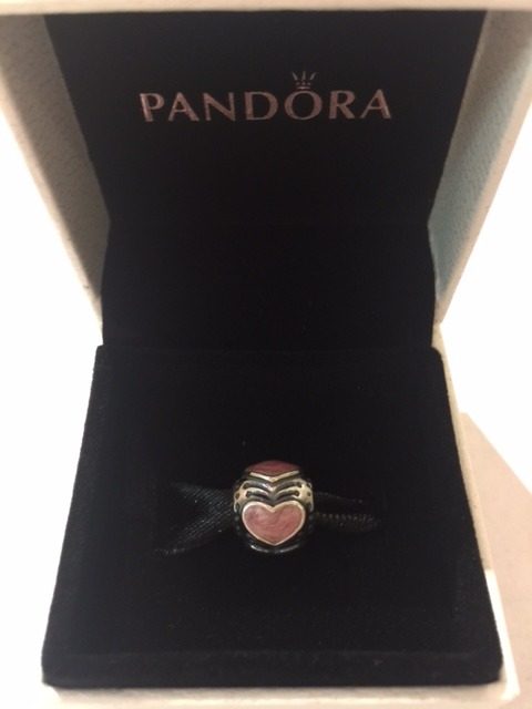 Pandora Heart Rose Silver Charm