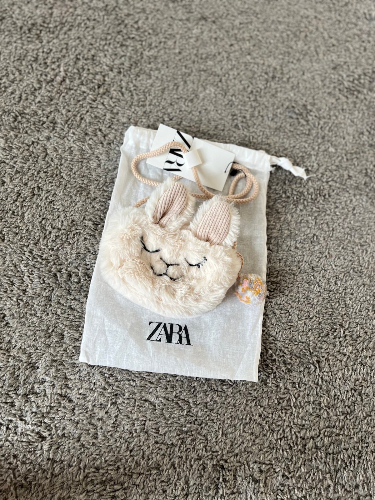 ZARA NWT faux fur bunny crossbody bags plush soft
