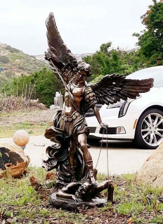 32 inch St. Michael Archangel Statue bronze cast resin