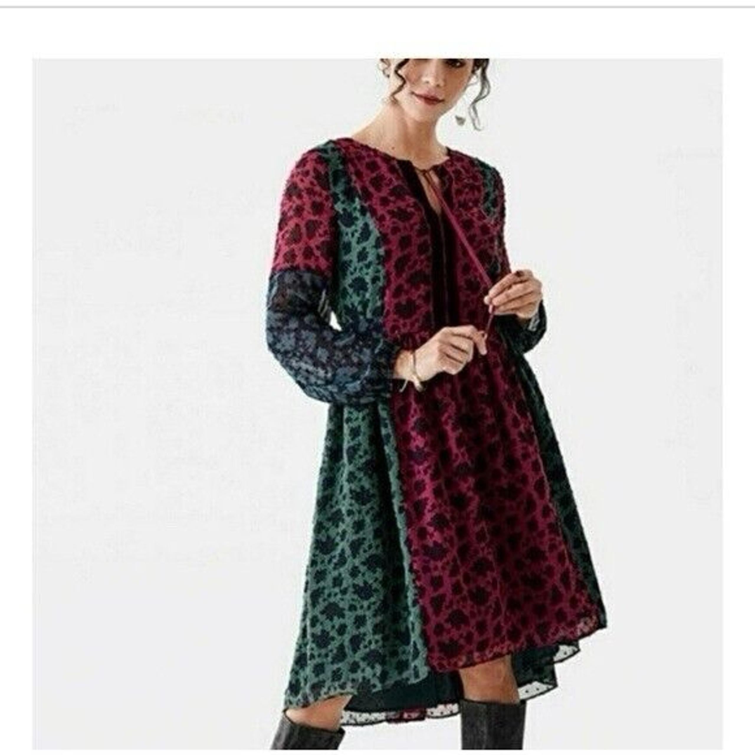 NWT Matilda Jane Women Midi Dress Party Boho Velvet Floral Black Purple M