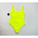 Lulus Neon Yellow One-Piece Swimsuit Women L NWT Stretch Lined Cut out Nylon