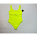 Lulus Neon Yellow One-Piece Swimsuit Women L NWT Stretch Lined Cut out Nylon