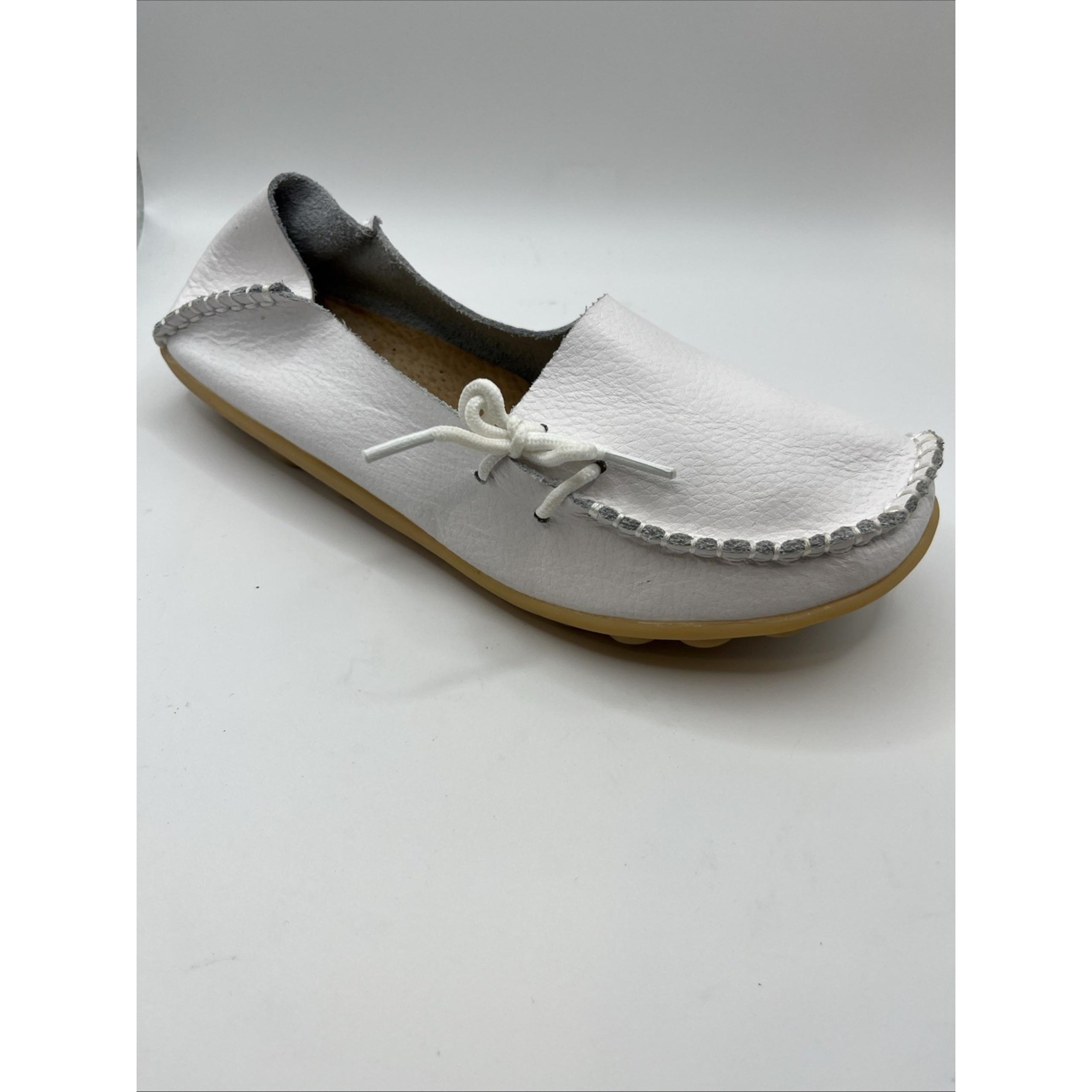 FASHION SHOES Women's White Soft Leather Casual Shoes Size EU 38 US 7