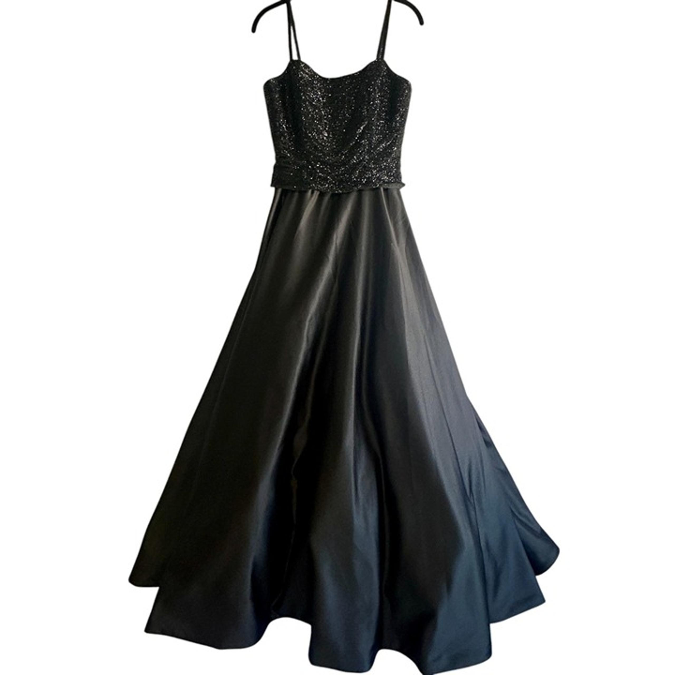 Jovani Black Beaded Bodice Spaghetti Straps Ball Gown Size 8 Formal Prom Dress