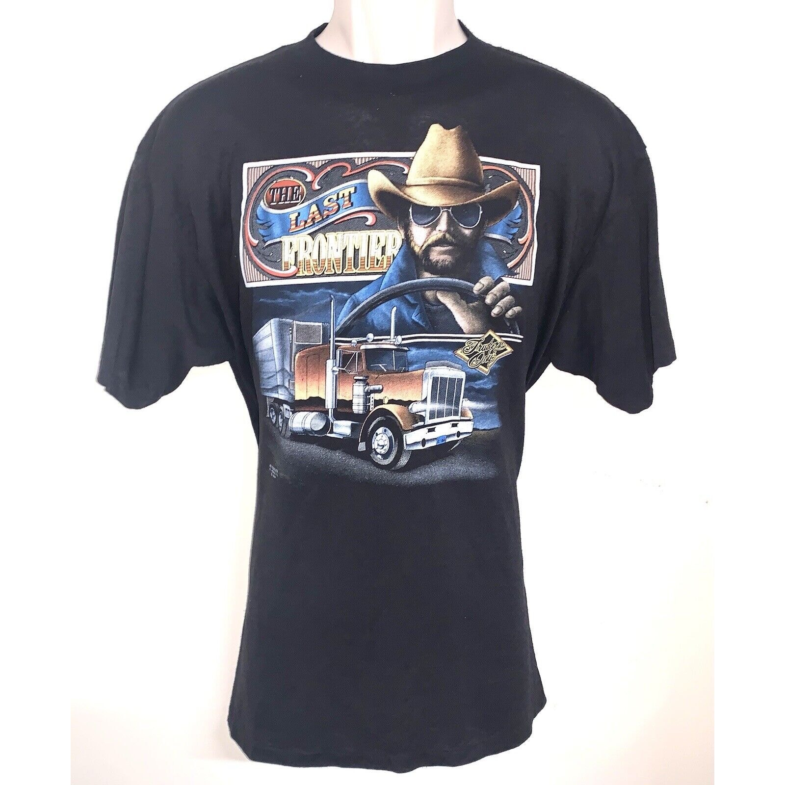 3D Emblem 1988 Single Stitch The Last Frontier Truckers Only Graphic Tee Mens XL