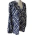 Lilly Pulitzer Elsa Silk Top Navy Blue and White Coral Design Beachy Size Small