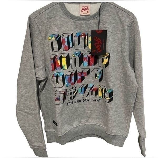 NWT RTGB Unisex Gray Make Dope S#%T” Sweatshirt Multi Color - Size 1XL