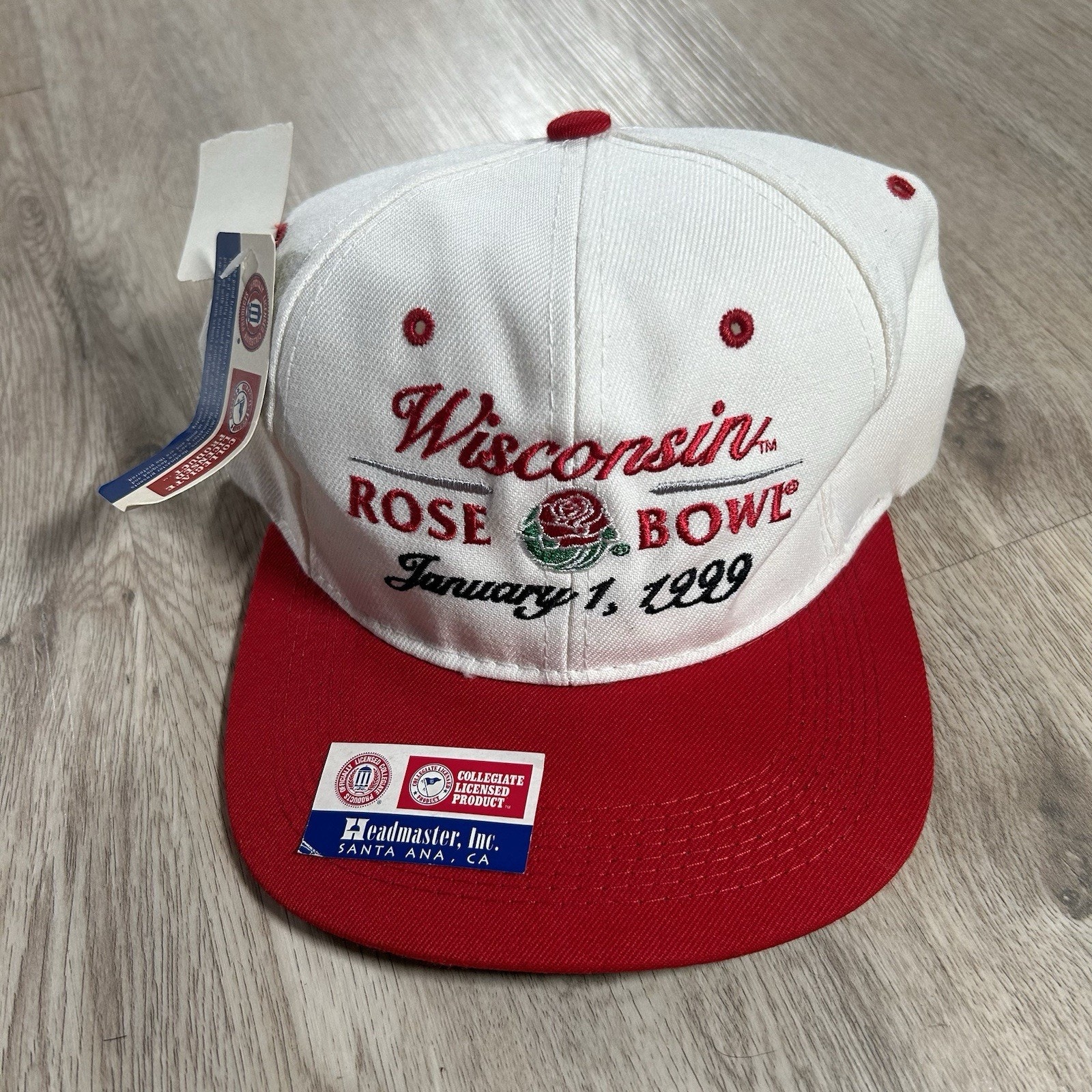 Vintage 1999 Wisconsin Badgers Hat NEW Snapback College Wool Blend White Cap