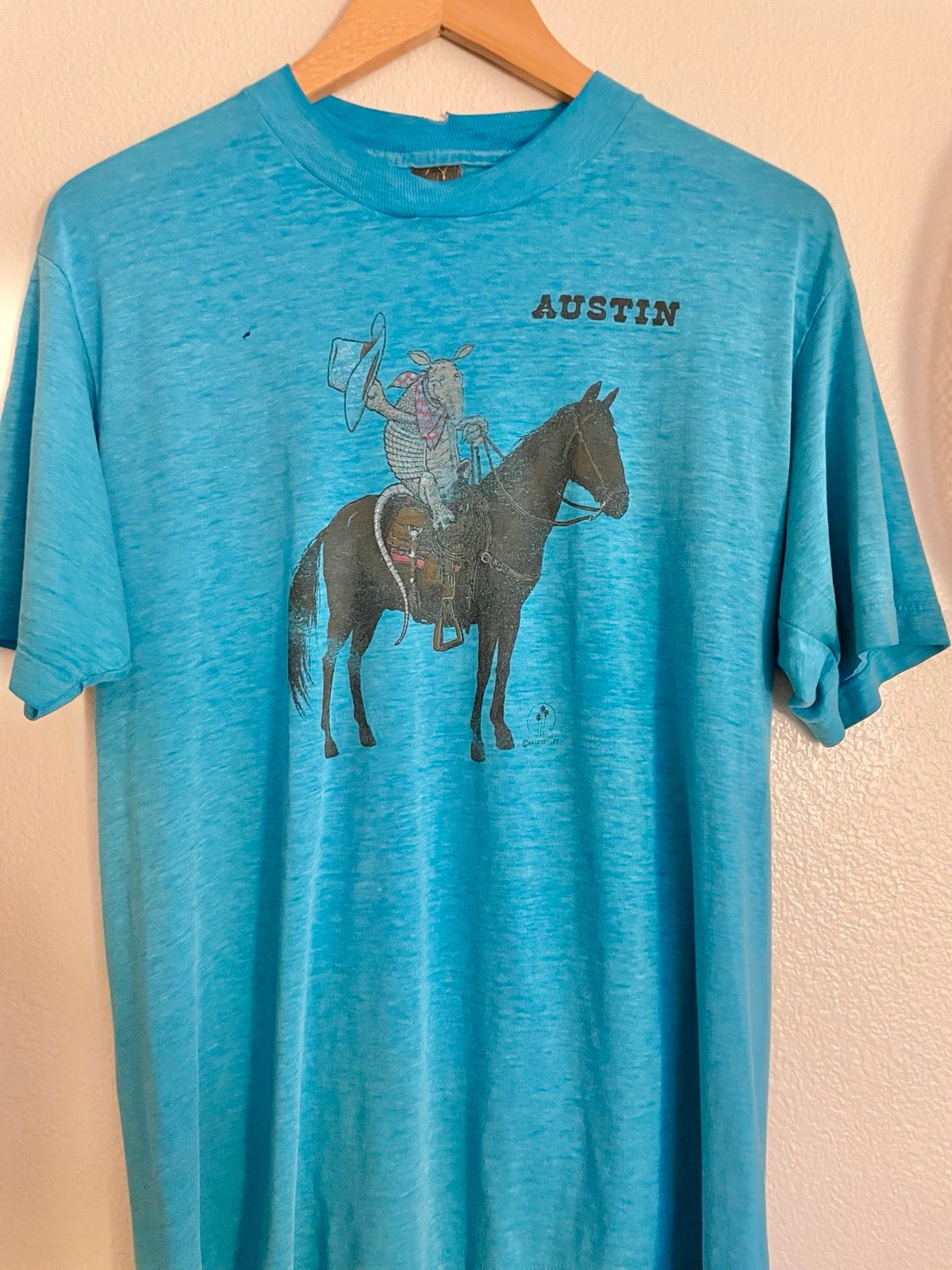 Vintage Austin Texas Single Stitch Soft Armadillo Cowboy T Shirt