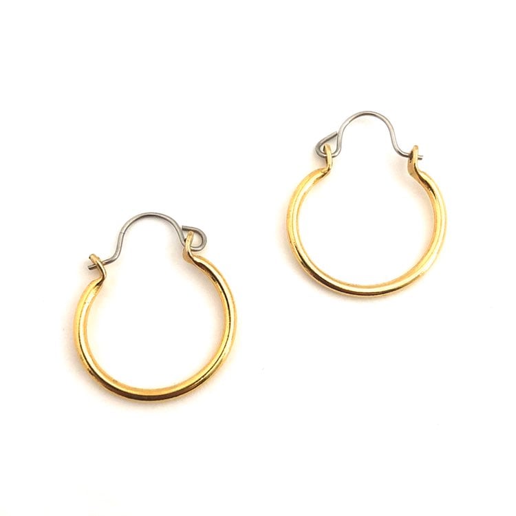 Vintage Hoops Gold Tone 0.8 Earrings