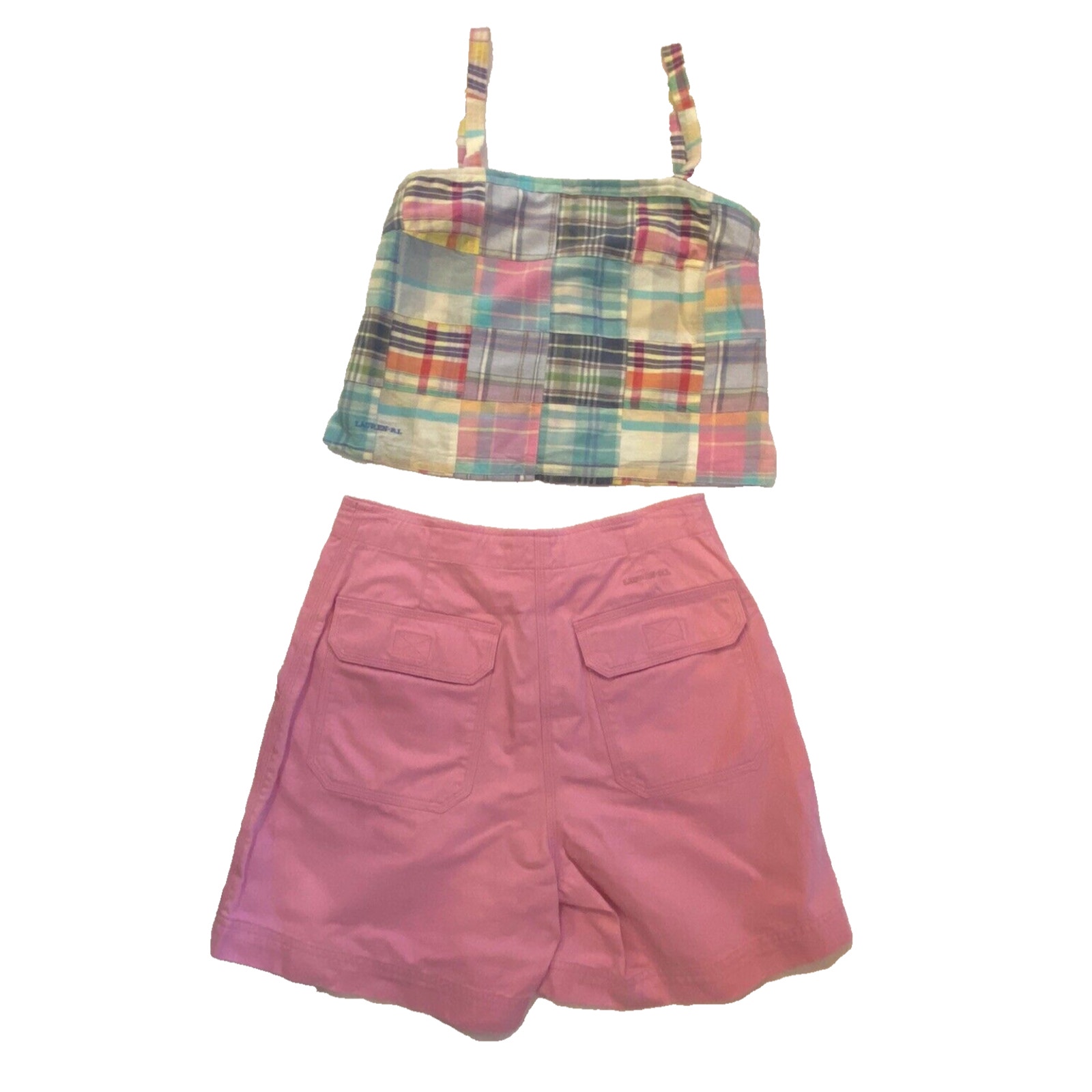 Vtg Lauren Ralph Lauren Sleeveless Top Tank And Matching Shorts Woman’s Sz 4