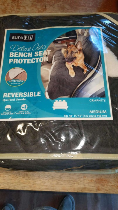 sure fit deluxe bench auto seat protector reversible medium size new