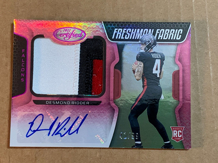 DESMOND RIDDER #205 - 2022 CERTIFIED - FRESHMAN FABRIC 3 COLOR RC AUTO /99 RPA