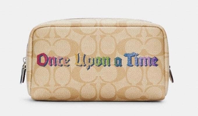 New COACH DISNEY Once Upon A TIME signature Cosmetic Bag.100 % Authentic