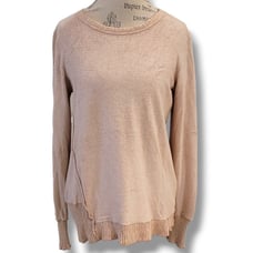 Pete Collection Tan Knit Asymmetrical Long Sleeve Top - Size Medium