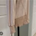 Pete Collection Tan Knit Asymmetrical Long Sleeve Top - Size Medium