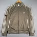 Vintage Adidas Track Jacket Mens 2XL Brown Full Zip Stripes Heavy Activewear Y2K