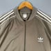 Vintage Adidas Track Jacket Mens 2XL Brown Full Zip Stripes Heavy Activewear Y2K