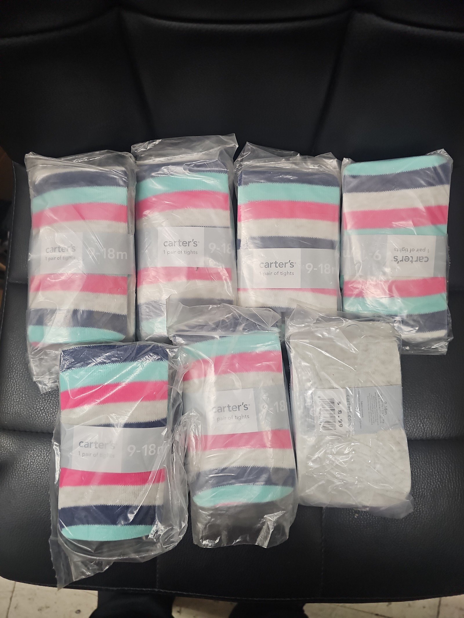 New 7 Sets Carter's Children's Pair of Tights (9-18 mo.)(Free Shipping)