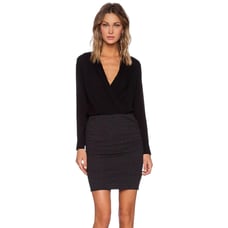 James Perse Collage Wrap Ruched Mini Dress