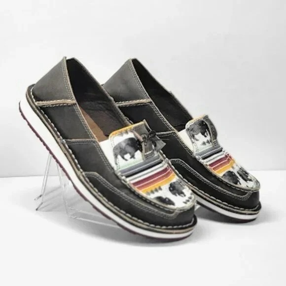 ARIAT Cruiser Buffalo Print Slip-On Shoes Sz 7.5 NEW