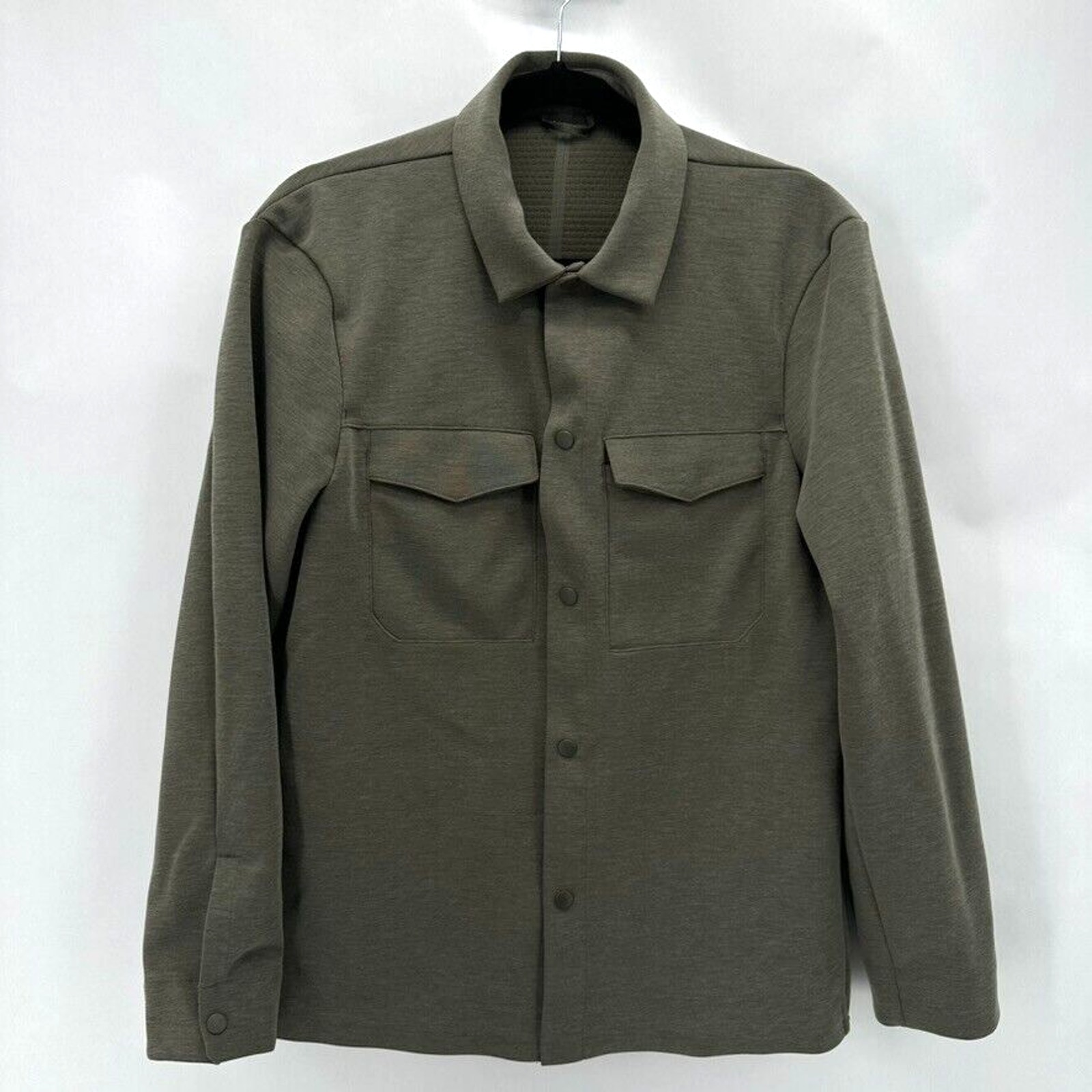 LULULEMON Mens Gridliner Fleece Overshirt Snap Button Size S Preppy Gorpcore