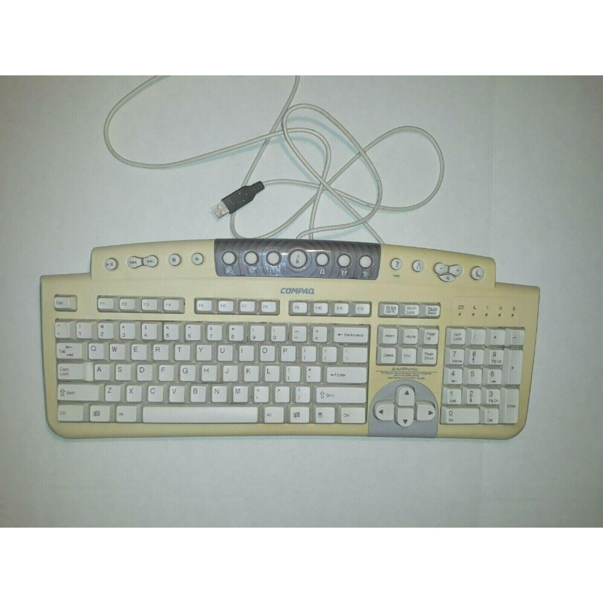 Vintage Compaq KU-9978 Wired USB Desktop Keyboard White 179355-007 Tested