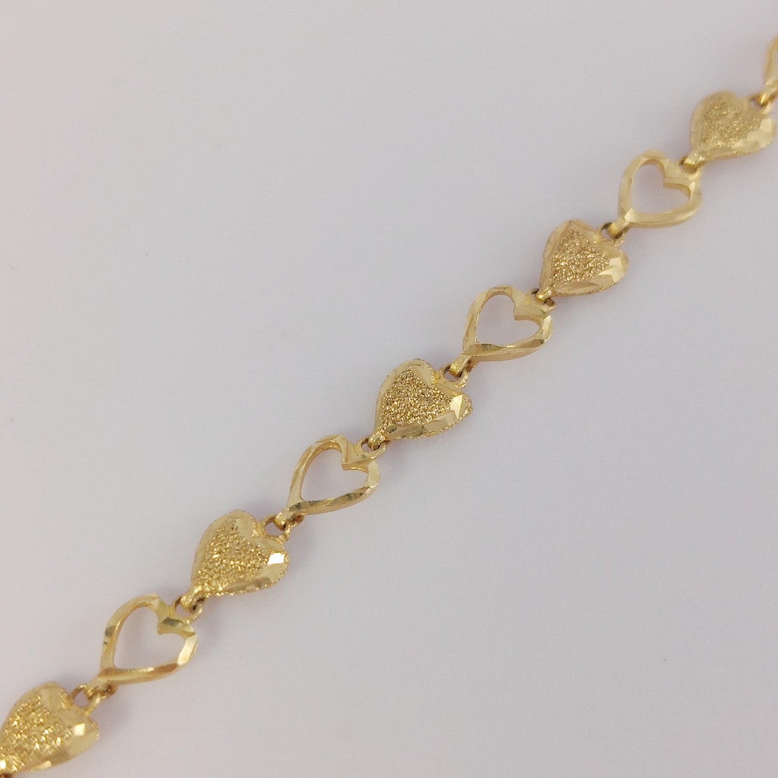 14K Heart Bracelet 6.5