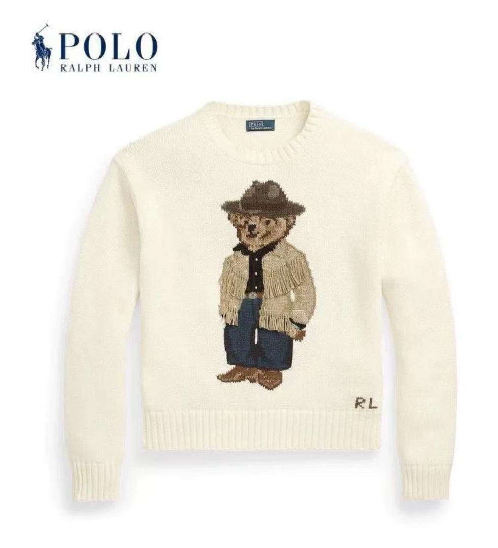 Polo Bear Cotton Crewneck Sweater M