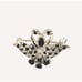 Two Love SWANS STERLING SILVER SAPPHIRES CHAPAL ZENRAY Marked Pin Brooch